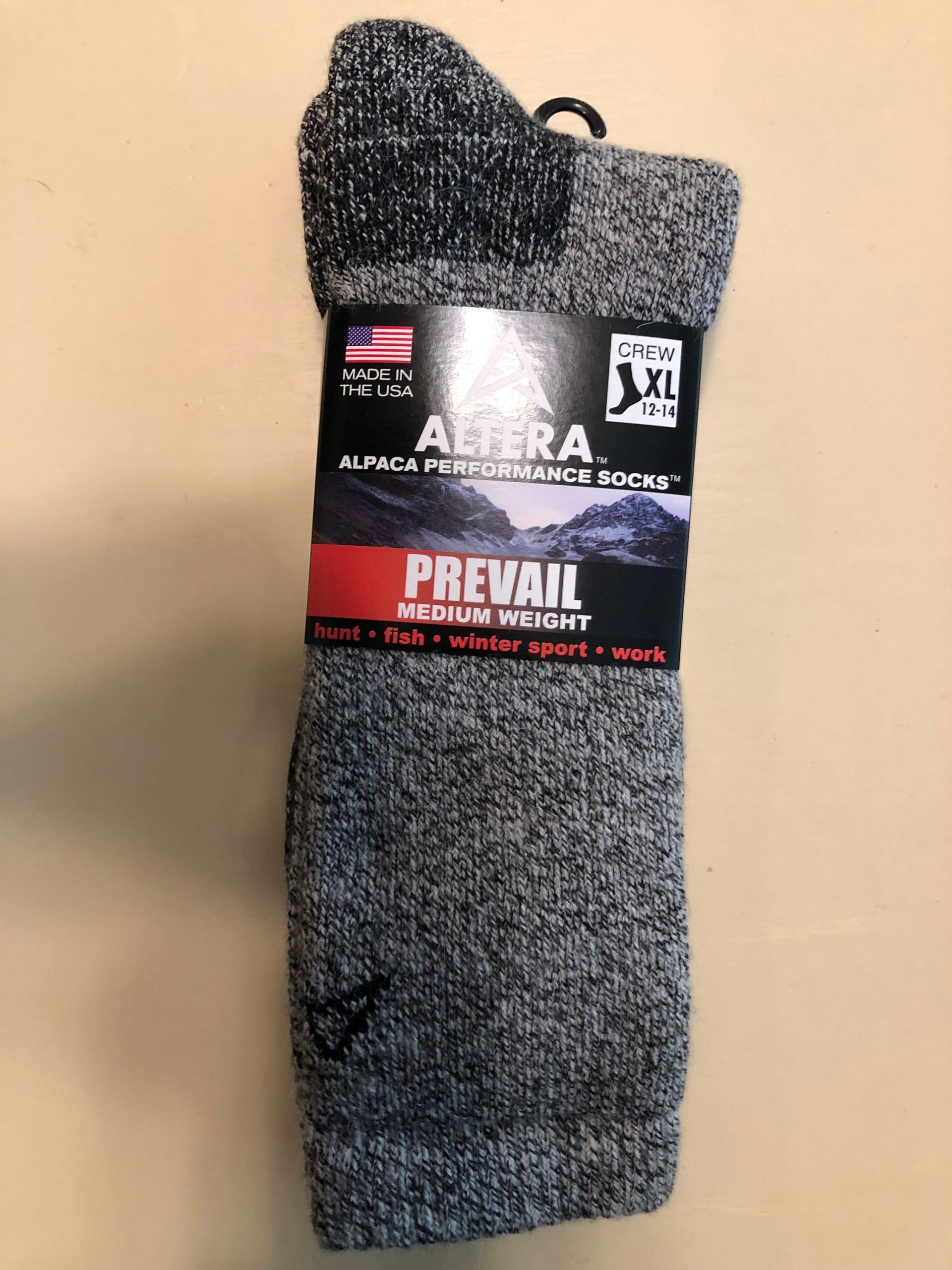 Gray Alpaca Socks, Tall Over the Calf, Prevail! - Feighner